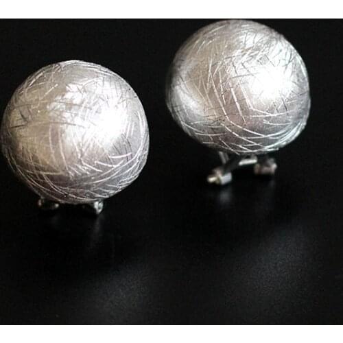 Ms character silver items S925 pure silver ornaments hand dull semicircle ear clip aesthetic fashion