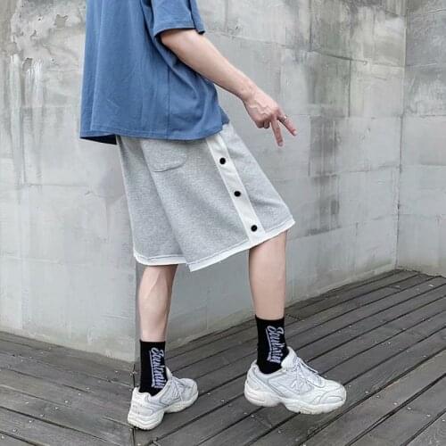 Mens Streetwear Printed Shorts Hot Pants Mens Shorts Korean Fashion Summer Hip Hop Street Clothing Mens Youthful Shorts