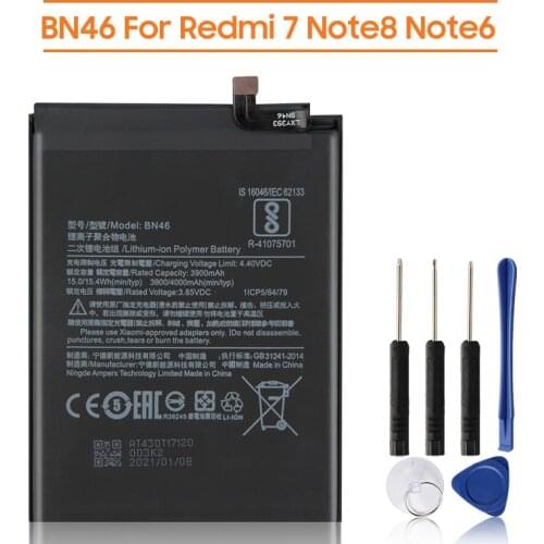 Xiao Mi Original Replacement Battery BN46 For Xiaomi Redmi NOTE8 Note 8 8T Redmi 7 Redmi7 Note 6 Note6 Authentic Battery 4000mAh