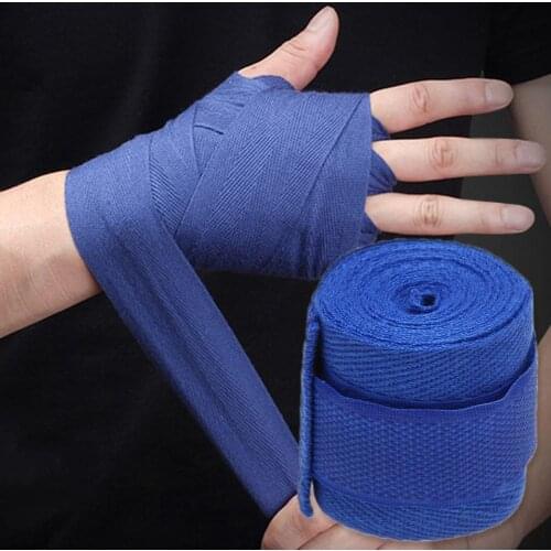 Sports Cotton 2pcs 2.5m Kick Boxing Bandage Sanda Taekwondo MMA Wrist Hand Gloves Wraps Straps Sportswear Equipment