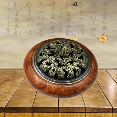 ENERGE SPRING Vietnam Rosewood Incense Burner Redwood Coil Incense Burner Tea Room Decoration Solid Wood Aroma Burner