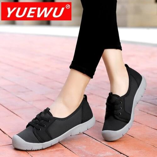 YUEWU Women’s Casual Flats Shoes Ladies Shoe Breathable Casual Lace-up Women Sneakers Lightweight Female Walking Footwear