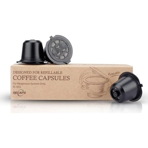 Recaps Disposable Empty Coffee Capsule Pod Fillable Espresso Coffee or Tea for Nespresso Machines Maker Red Color