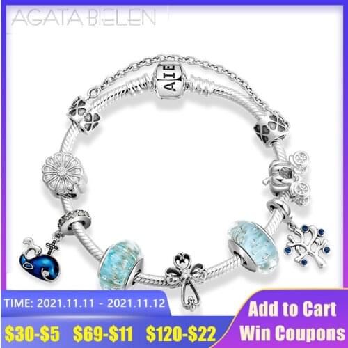 High Quality 925 Sterling Silver Light color series mix and match Finished product Bracelets Charm Bracelet Fashion Jewelry 2021