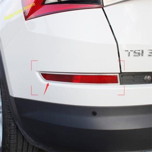 Lapetus Rear Tail Fog Lights Foglight Lamps Cover Trim Stainless Steel Fit For Skoda Kodiaq 2017 2018 2019 2020 Auto Accessories