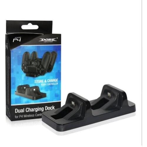 Dual Micro USB Ports Charging Holder Dock Charger Stand+USB Power Cable for Sony Playstation Dualshock 4 PS4 Joypad Controllers