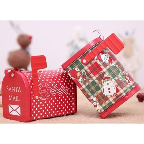 Iron Mailbox Ornament Portable Lovely Xmas Tree Pendant Candy Box Organizer Christmas Tree Ornament Christmas Decorations 2022