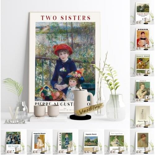 Pierre Auguste Renoir Exhibition Museum Poster Impressionism Art Prints Canvas Painting Female Image Portrait Gallery Wall Decor