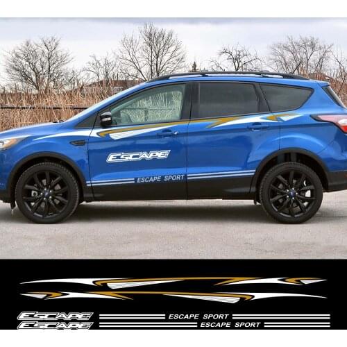 1 Set Auto Door Side Sport Reflective Stickers For Ford Escape Graphical Vinyl Trim Captivation Decal Car Body Decor Accessories