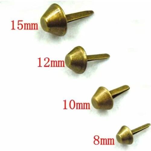 12mm Bronze Metal Purse Feet Studs Bag Protectors Flat Base round spots Antique Brass bag purse feet Rivet 1000Pcs/lot