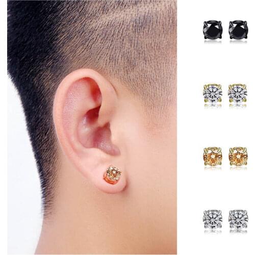 Fashion Classic Magnetic buckle Crystal Earrings For Women Girls Rhinestone Copper Clip Ear Jewelry Party Gifts 2 pieces