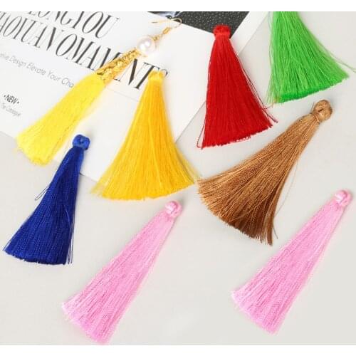 High Quality Length 65mm Silk Hang Charms Tassels Fit DIY Necklace Earring Making Findings Jewelry Accessories Materials 2pcs