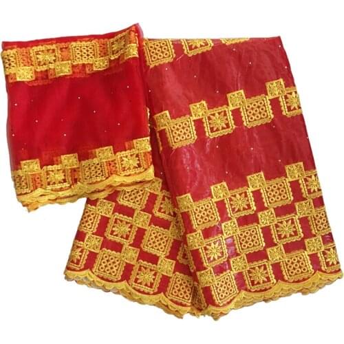 2021 African Bazin Riche Tissues Brocade Fabrics African DIY Materials Nigerian Lace Fabric For Wedding 5+2 yards/lot