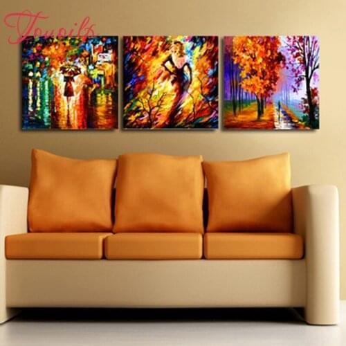 3pcs landscap Dancer diamond painting full square&round drill diamond embroidery mosaic modern triptych home decoration painting