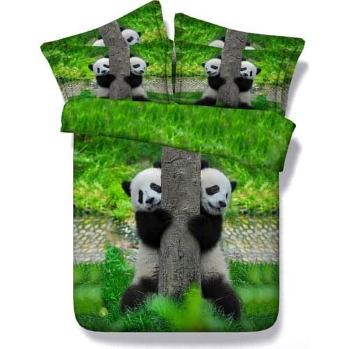 4PCS/Set/Lot Panda bed sheets 3D Bedding sets set duvet covers bedspread California King Queen size full Twin Single double line
