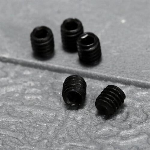 50Pcs M2.5(2.5mm) *3mm Black Carbon Steel Allen Hex Socket Cap Head Machine Grub Screws Nuts Headless Cup Point Bolt Fasteners