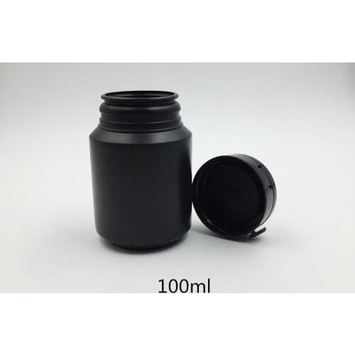 500pcs/lot 100ml 100cc HDPE Black Portable Pill container medical bottle Travel Pill Box Tablet Medicine with pull ring cap