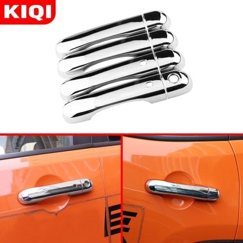 8Pcs Chrome Car Outside Door Handle Trim Cover Moulding for Jeep Renegade 2014 - 2019 Car Exterior Accessories Styling