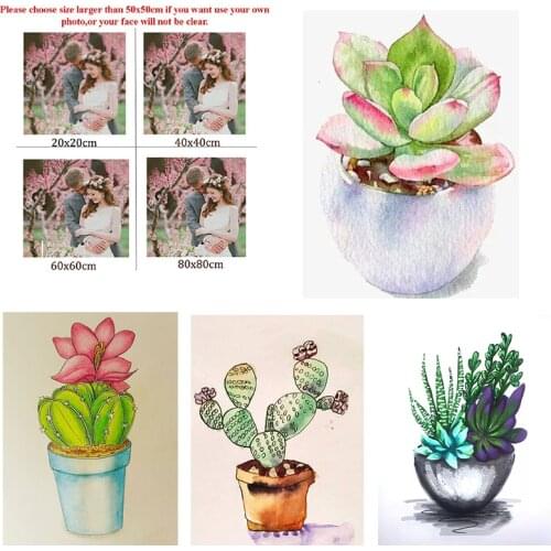 5D Diy Diamond Painting Flower Succulent Cactus Square Diamond Round Diamond Full Diamond Custom Cross Stitc Mosaic Home Decora