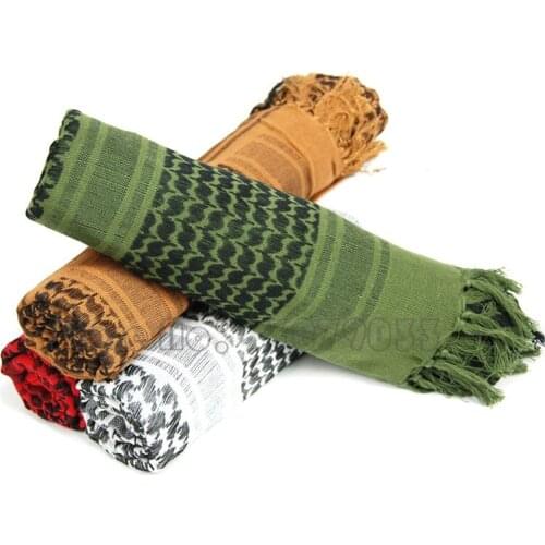 Arabic Cotton Scarf Military Shemagh Keffiyeh Tactical Arab Scarf Shawl Neck Cover Head Wrap For Hunting Army Military Tactical