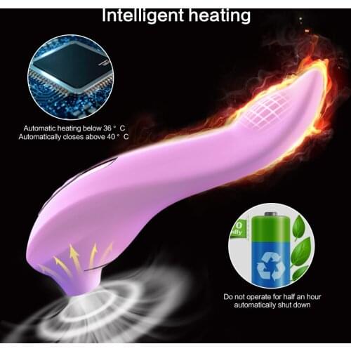 AV Stick Clitoris Sucker Vibrator Heating Oral Licking Tongue Vibrating Nipple Sucking Vagina Adults Sex Toy For Woman