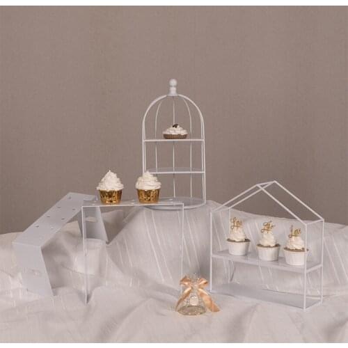 White Cake Stands Whole Set Cupcake Donuts Dessert Display Plates for Baking Shop Party Tableware Decoration Cake Plates