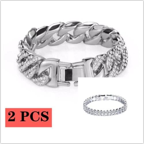 HipHop Rock Bracelet for Men Cuban Link Chain Sliver Gold Bracelets for Women Unisex Wrist Jewelry Punk Chain Fashion Jewelry