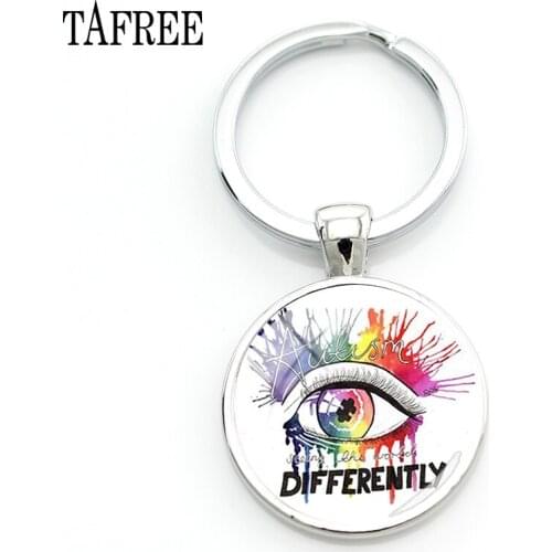 TAFREE find differently eyes photo Keychains 2020 new Keyring Medical jewelry best glass for autism awareness Doctor MA96