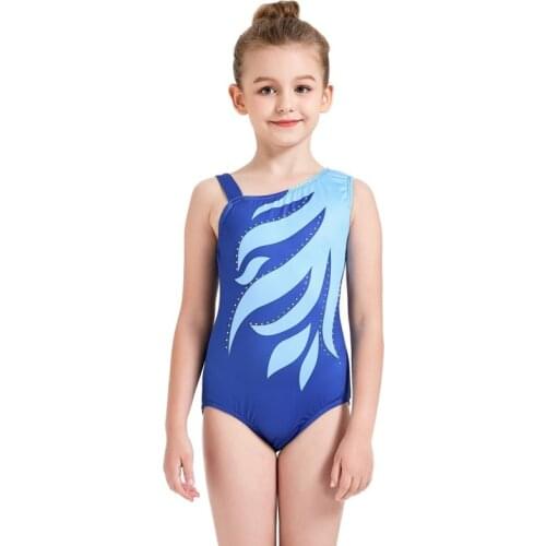 One-piece Sleeveless Dancewear Leotards Shoulder Diamond-studded Bright Pattern Body Suit Ballet Gym Practice Suit Clothes