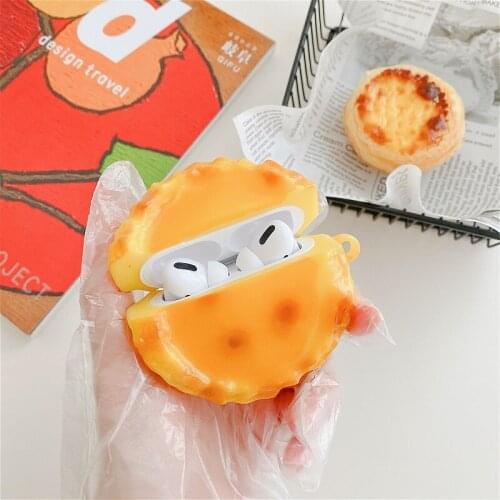 Fun and delicious egg tart earphone cover, suitable for Airpods Pro 1 2 charging case cover, wireless earphone protection box