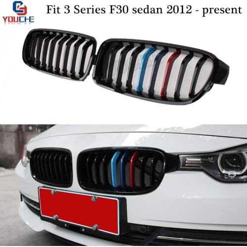 F30 Gloss M Color Front Bumper Grill for BMW 3 Series F30 F31 2012 - Present 320i 328i 330i 335i Replacement Kidney Grille Mesh