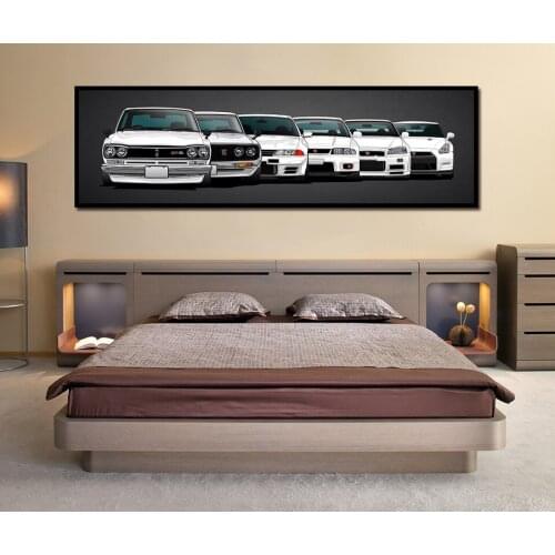 Canvas Painting HD Print Modular Artwork Modern 5 Pieces Skyline Gtr Car Pictures Bedside Home Decorative Wall Art Poster