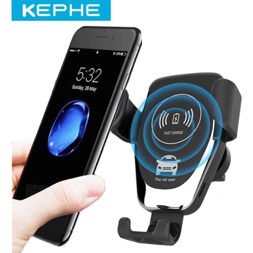 KEPHE 10W Car Fast Wireless Charger For iPhone 8 Plus XR XS Max X Qi Fast Wireless Car Charger For Samsung Galaxy S10 Plus S10