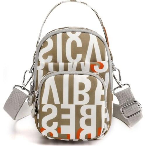 Letter Print bag korea fashion high quality nylon womens bag small cross womens bag mini phone hand bags for women brands 2021