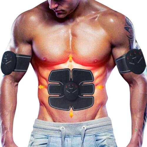 Abdominal Muscle Massager Training Body Shape Fit Set ABS Six Pad electric muscle stimulator Massage Trainer Sticker Controlle