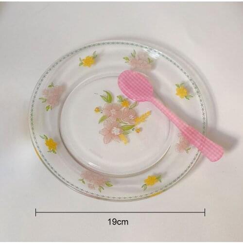 Nordic Small Daisy Glass Plate Retro Japanese Dishes Tableware Dessert Stand For Cake Snack Tray Wedding Dish