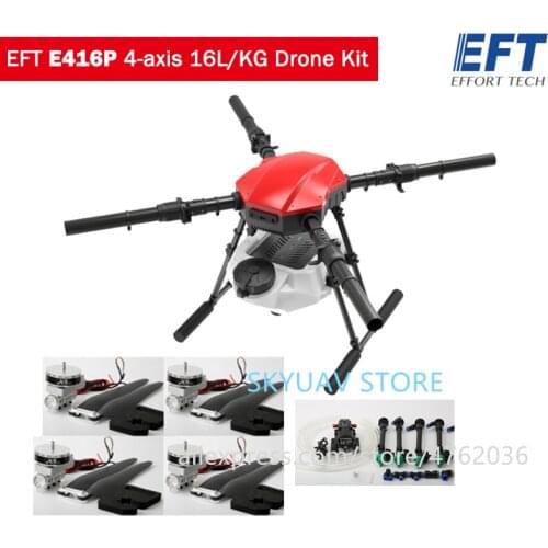 NEW EFT E416P 4 Axis 16L Brush/ Brushless Spraying Gimbal System Folding Quadcopter Agriculture Drone with Hobbywing X9 Motor