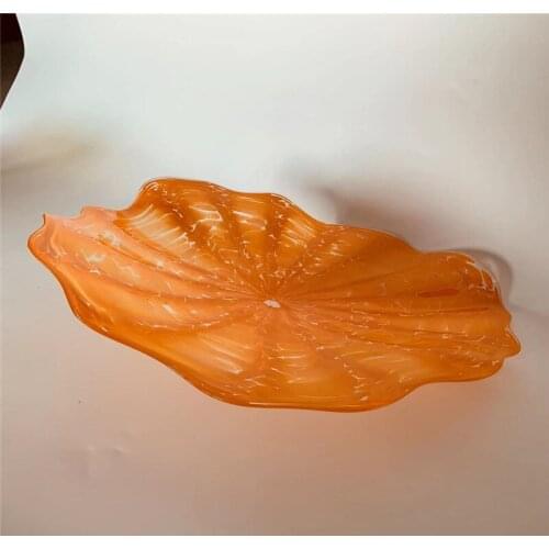 Wholesale Modern Art Glass Decoration Pieces Blown Glass Art Wall Plates for Hotel Room Decoration