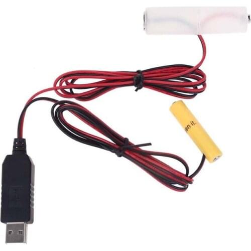USB Mains Convert to 1.5V Dual AA AAA Battery Eliminator Can Replace 1pc Battery 28TE