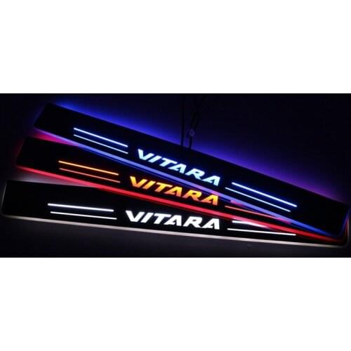 Welcome Pedal Lights For Suzuki Vitara 2015 2016 2017 2018 Pedal car Door Sill Pathway Lamps led thresholds scuff plates auto