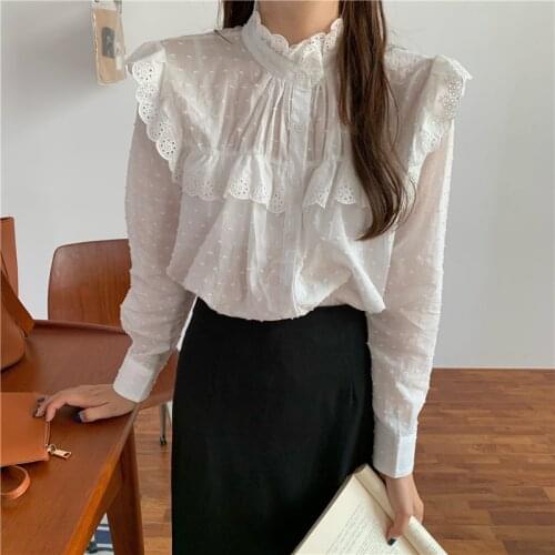S-XL New oversize Women Blouses spring Tops femme Casual Women shirt long sleeve Cotton Girls Blouse New Blusas autumn