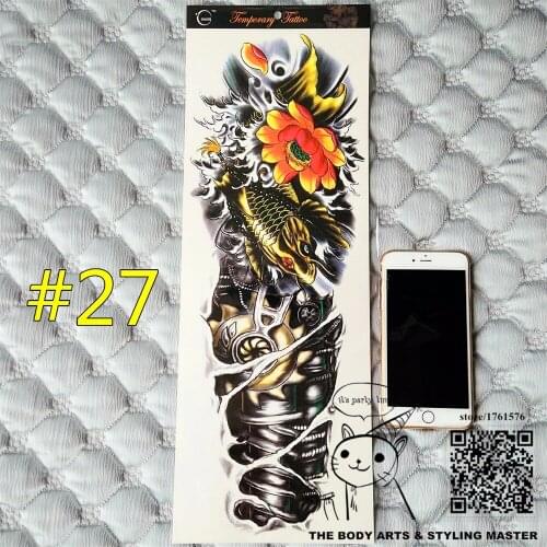 SHNAPIGN "Machine Arm" Full Sleeve Temporary Body Art, 48*17cm Flash Tattoo Stickers, Waterproof Adult Sex Products Henna Tatoo