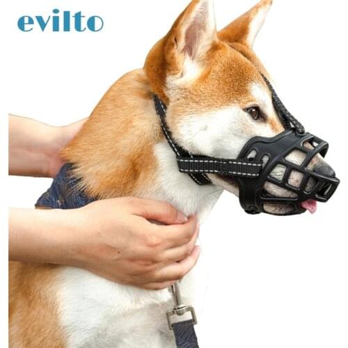 Silicone Dog Muzzle Soft Braking Anti Bark bite Muzzle Adjustable Straps Mask For Small Medium Large Dog Stop Biting Pet Supplie
