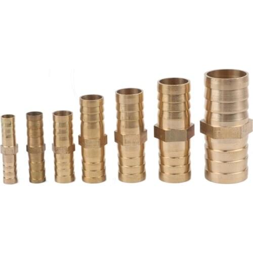 2pcs 6mm~25mm Equal Straight Brass Connector For Water Pipe Air Pump Line Adapter Gas Tube Repair Joint Garden Irrigation Parts
