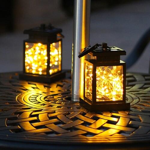 Solar Lights Outdoor Garden Patio Hanging Lanterns Solar Powered Waterproof Umbrella LED Table Lamps For Courtyard Lawn Pathway