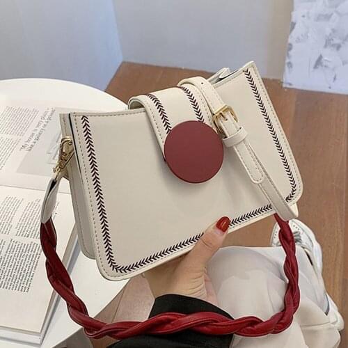 Crossbody Bags For Women 2021 Luxury Brand Contrast Color Messenger Bag Leather Handbags Bags Designer Ladies Shoulder Bags