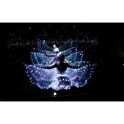 LED luminous wings Ballet Costume Fluorescent butterfly dance Cloak Womens dance clothing