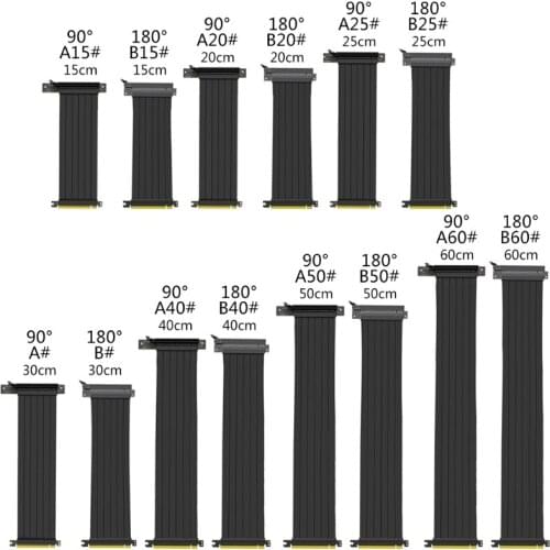 Extension Cable PCI Express Riser Shielded Extender Full Speed 3.0 PCIE X16 Riser Cable Graphics Card 30cm New