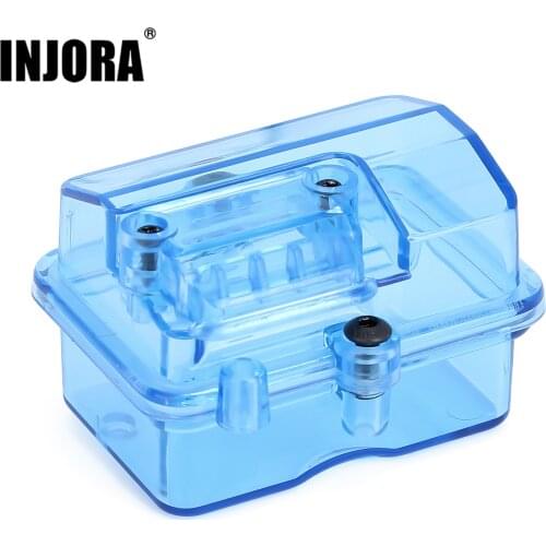 INJORA 1PCS Blue Plastic Waterproof Radio Device Receiver Box for 1/10 RC Car Parts Accesory