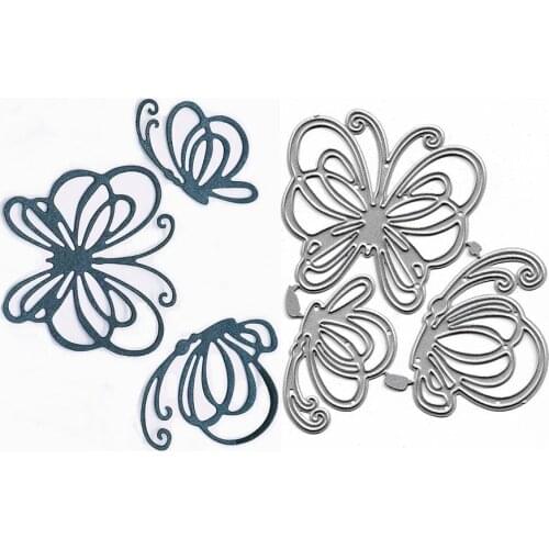 3PCs Butterflies Die Cuts Cutting Dies New Arrival Metal Stencils Scrapbooking Album Card Decor Paper Cutter Embossing DIY Mold